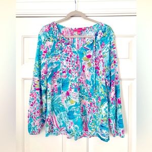 Lilly Pulitzer Willa Tunic Top in Postcards From Positano Print
